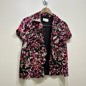 ✨$8 CLEAR-OUT✨ TanJay Petites Floral Ruffle Open Front Short Sleeve Cardigan Top